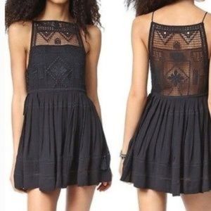 Free People Emily Crochet Tassel Dress